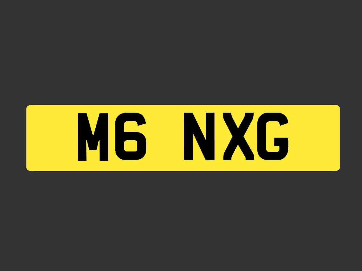 Number plate M6 NXG