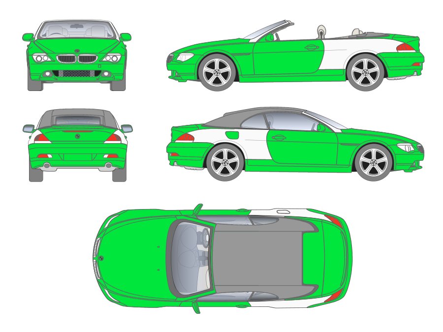 Line Drawing of BMW e64 645