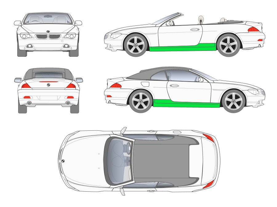 Offside skirting for BMW E64